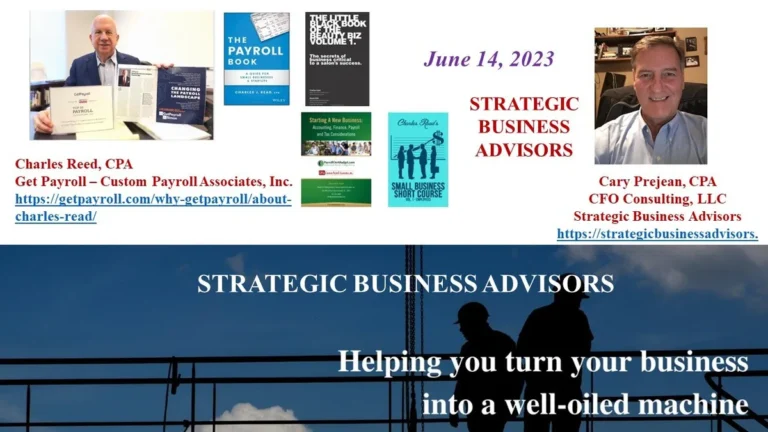 Ep. 33: STRATEGIC BUSINESS ADVISORS – CHARLES REED, CPA – TAX TOPICS